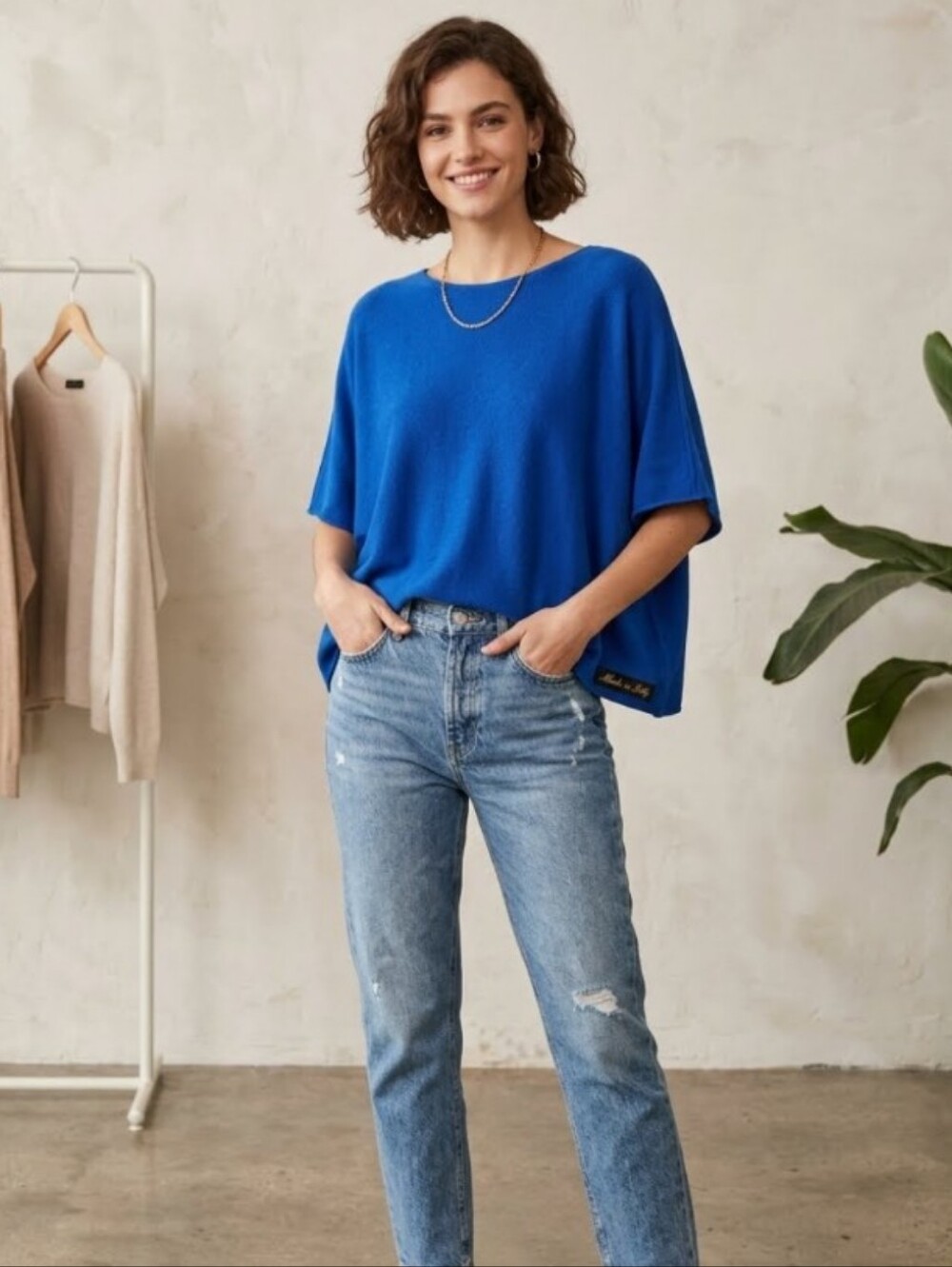 New Collection Made In Italy Oversized Sweater Top NEW